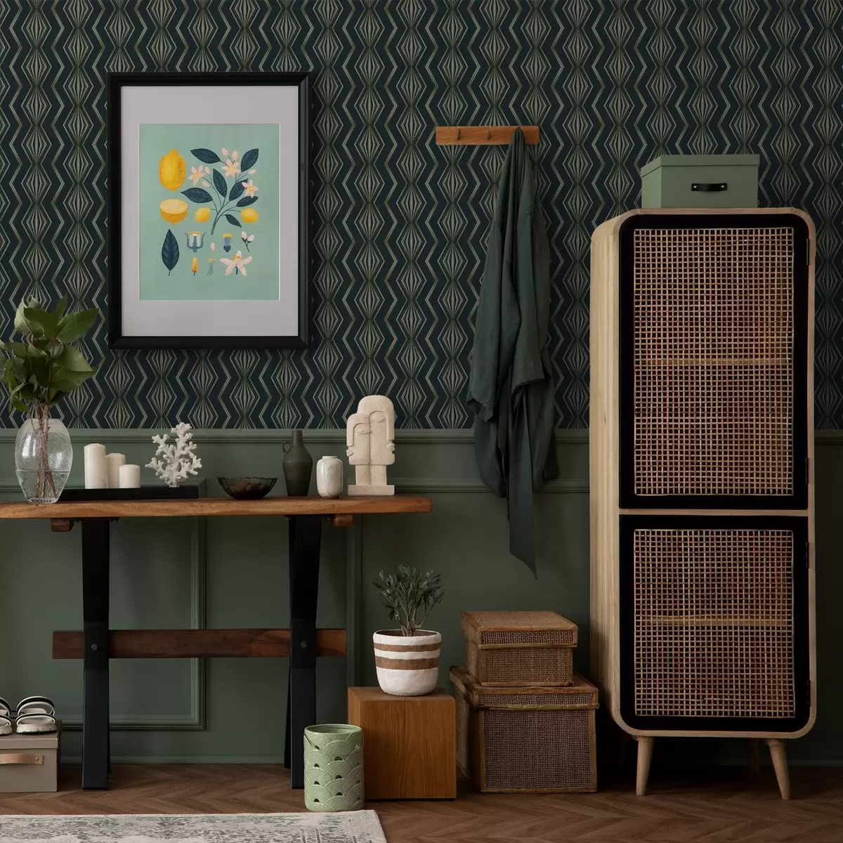 Bakgrund Mörkblå diamantmönster a00973v1