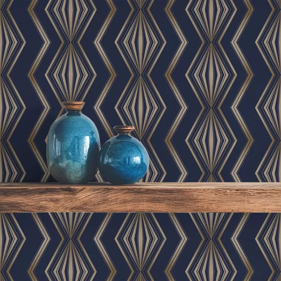 Fototapet Mörkblå diamantmönster a00973