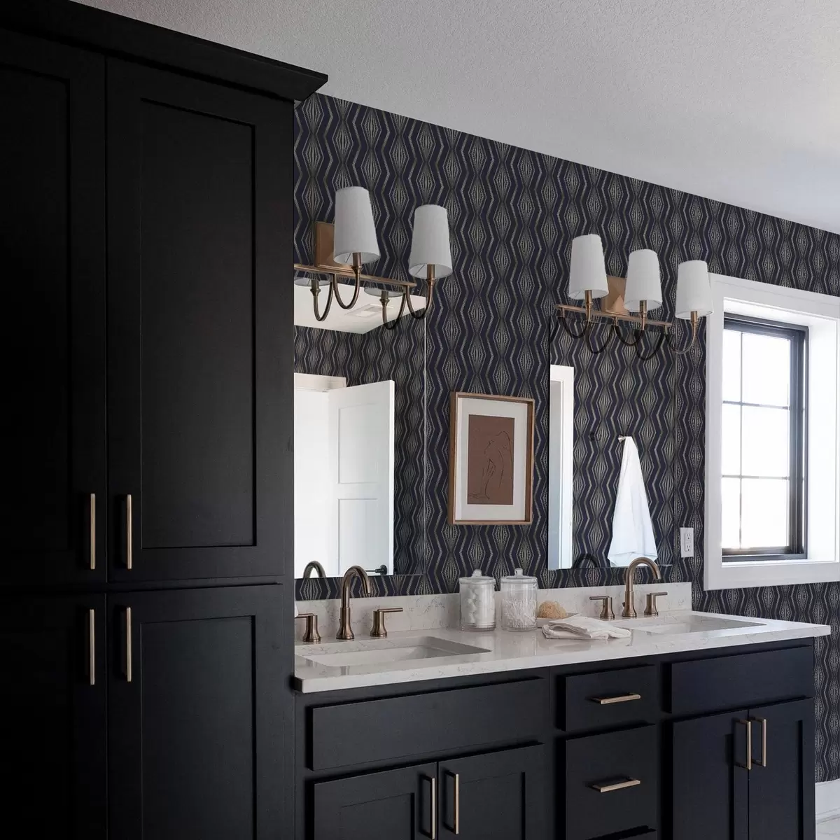 Bakgrund Mörkblå diamantmönster a00973