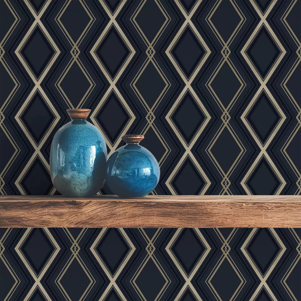 Bakgrund Mörkblå diamantrutnät med tunna ljusa linjer a00975