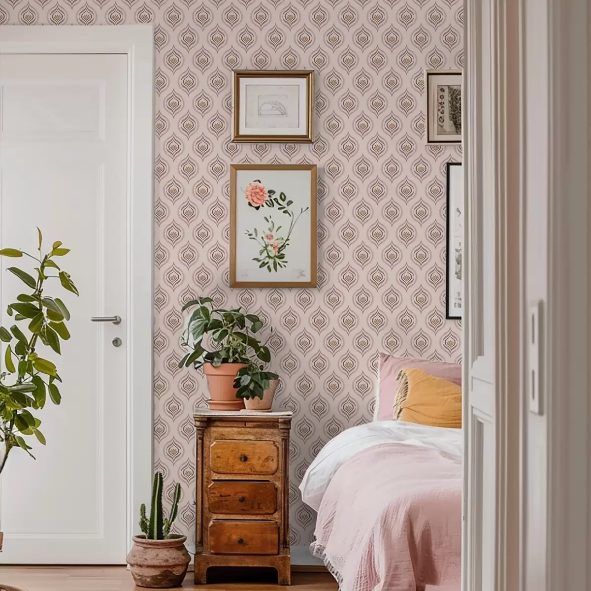 Bakgrund Rytmiskt droppmotiv med en blomma på en pudrig bakgrund a00977