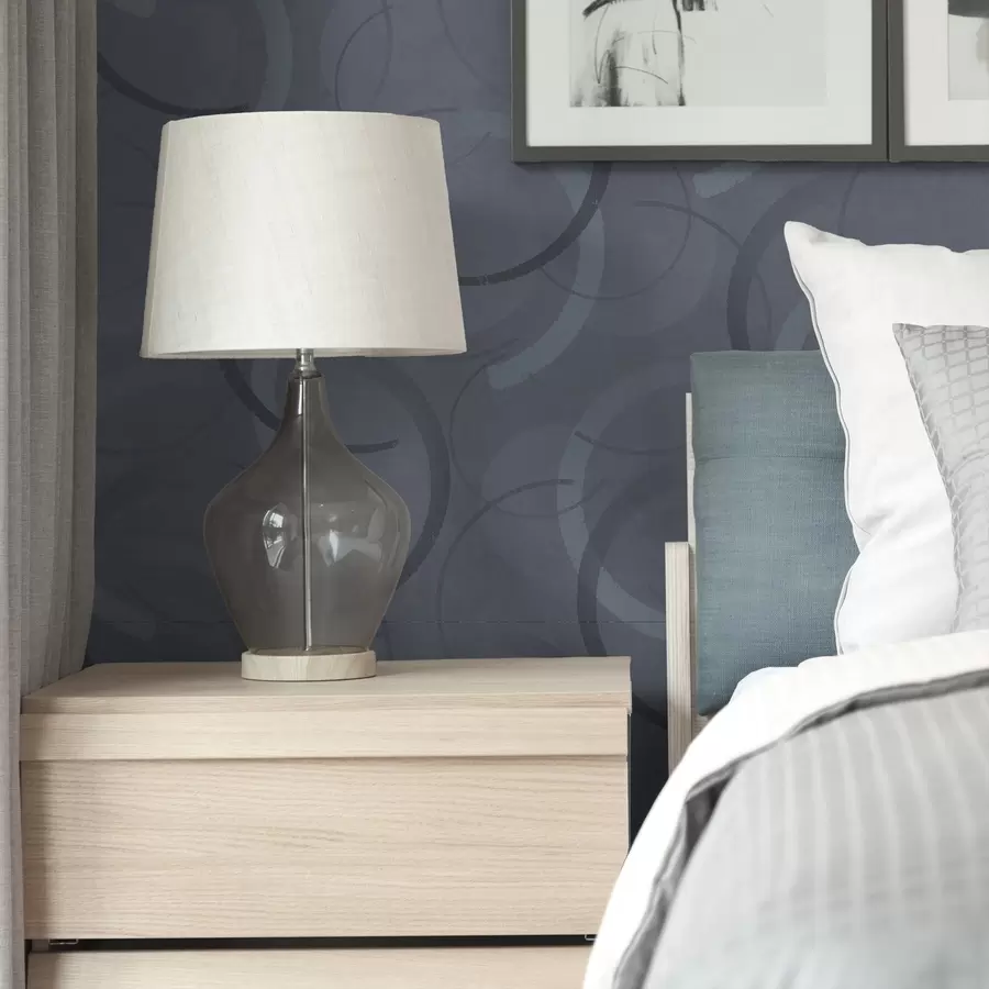 Fototapet Halvcirklar och mjuka cirklar i en sval gråblå färgskala a00980