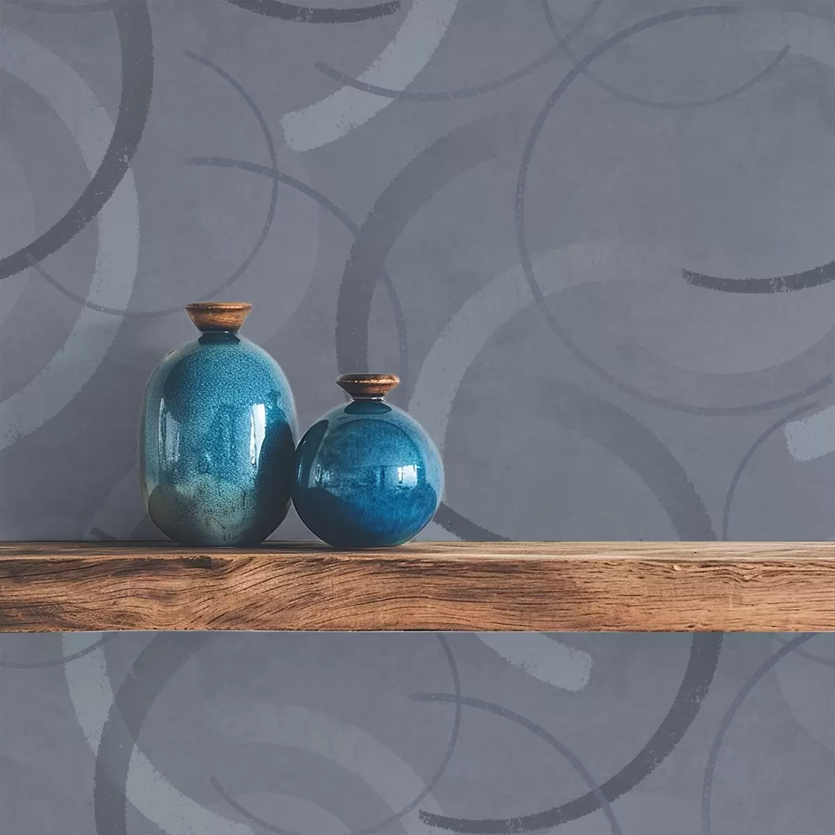 Bakgrund Halvcirklar och mjuka cirklar i en sval gråblå färgskala a00980