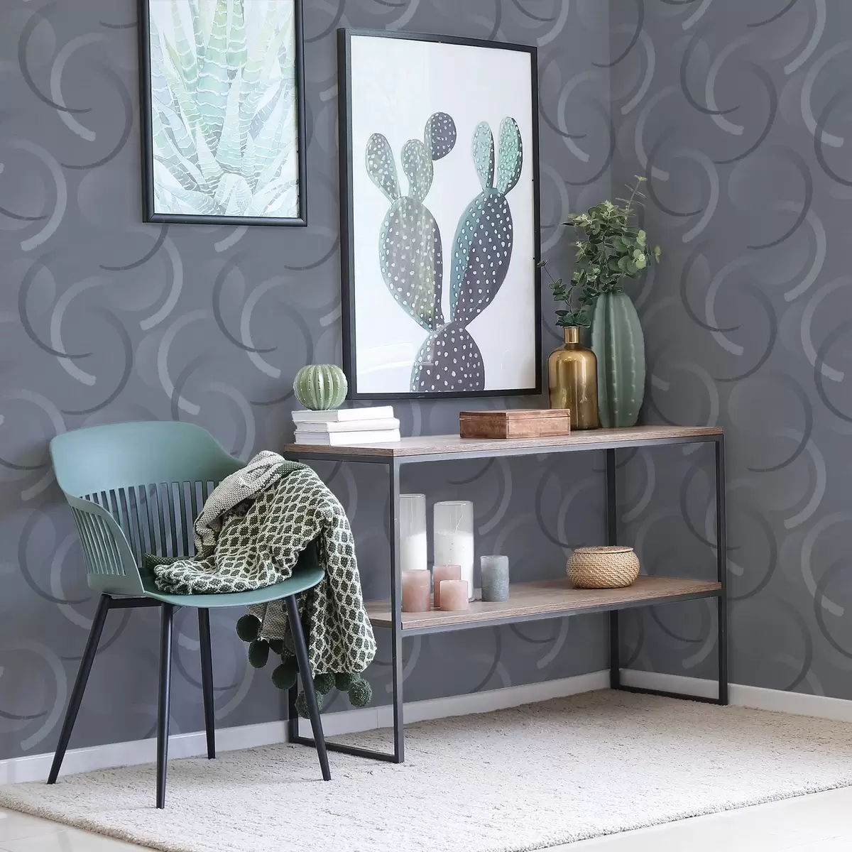 Bakgrund Grå halvcirkel och suddiga cirklar på en strukturerad bakgrund a00981