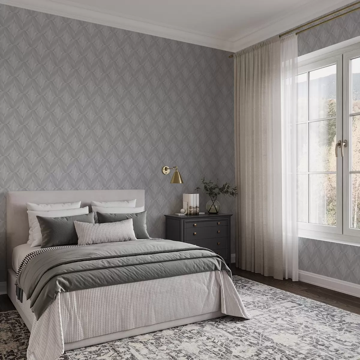 Bakgrund Geometri av vinklade streck i en sval gråblå palett a00983v2