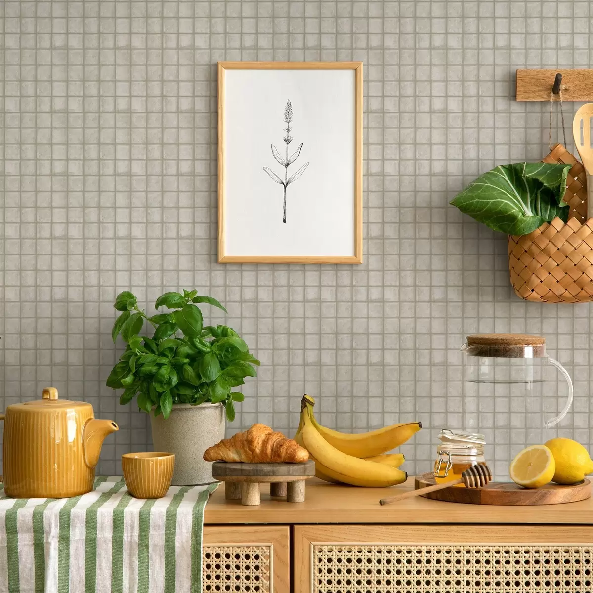 Bakgrund Imitation av fyrkantiga kakelplattor i en mjuk grågrön färgskala a00988