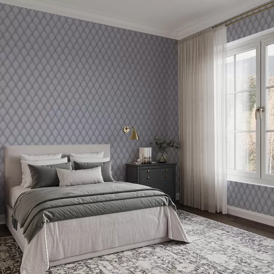 Fototapet Volymetriska gråskaleliknande bågar med en mjuk gradient a00989