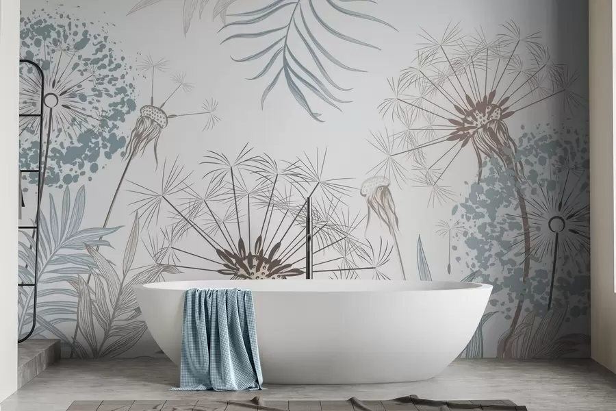 Fototapet Maskrosor bland lövverket w04942