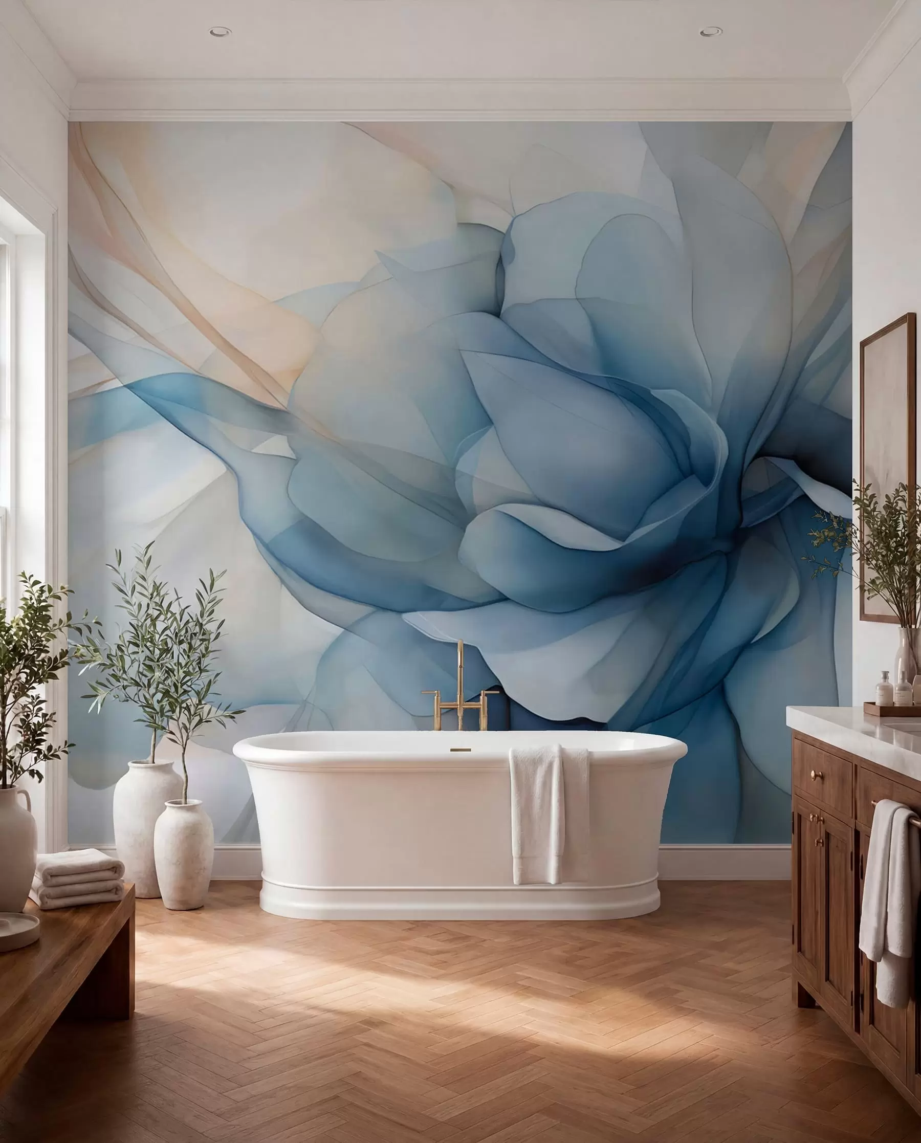 Fototapet Delikat blommig slöja w04944