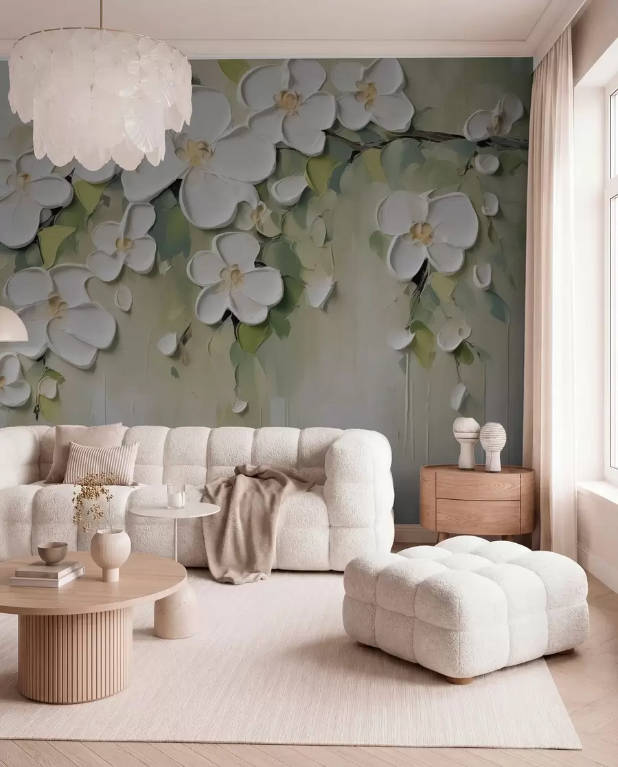 Fototapet En gren med blommor w04978
