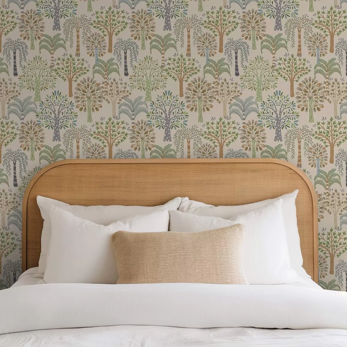 Bakgrund Dekorativa träd i en mjuk naturlig färgskala a00960