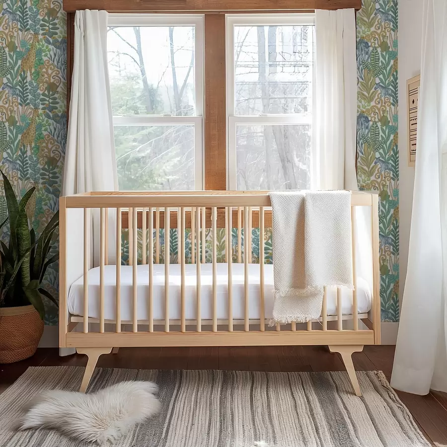 Fototapet Glada savann djur bland löv på vit bakgrund a01000