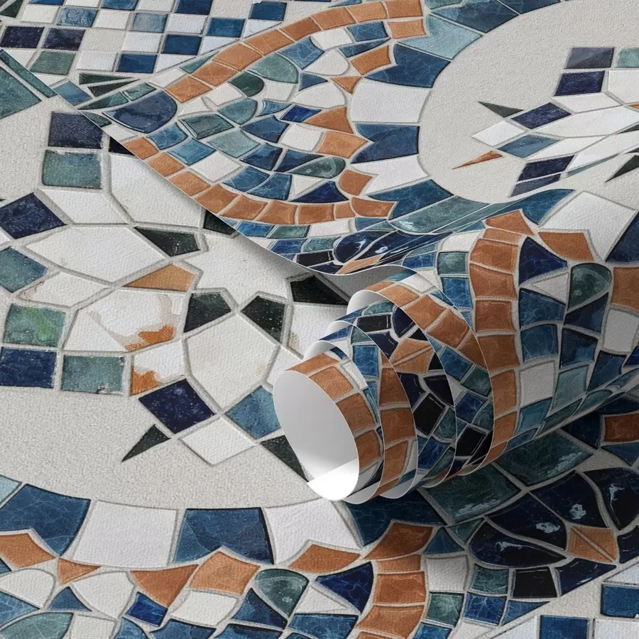 Fototapet Ljus marockansk mosaik i blå-turkosa toner a01043