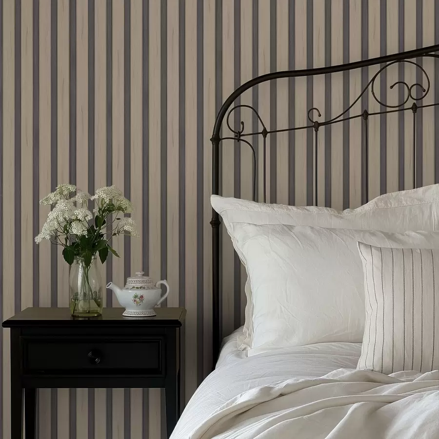 Fototapet Beige träplankor med mörka vertikala ränder a01054v2