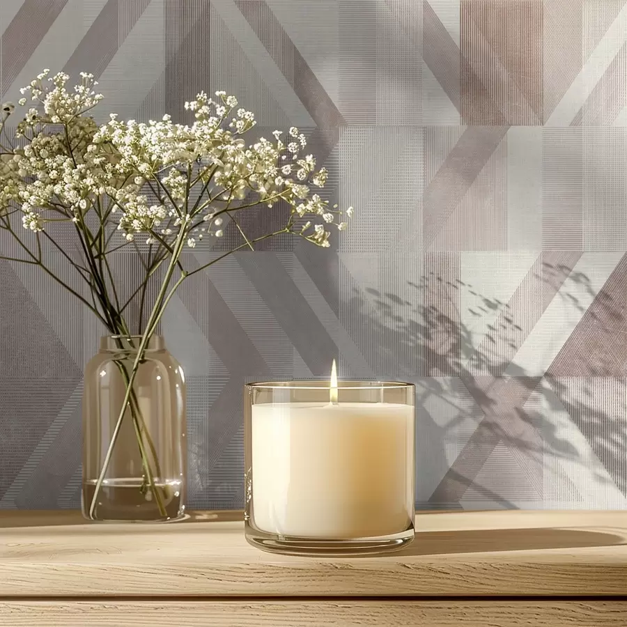 Fototapet Varma geometriska pilar i beige-sandfärger a01056v2