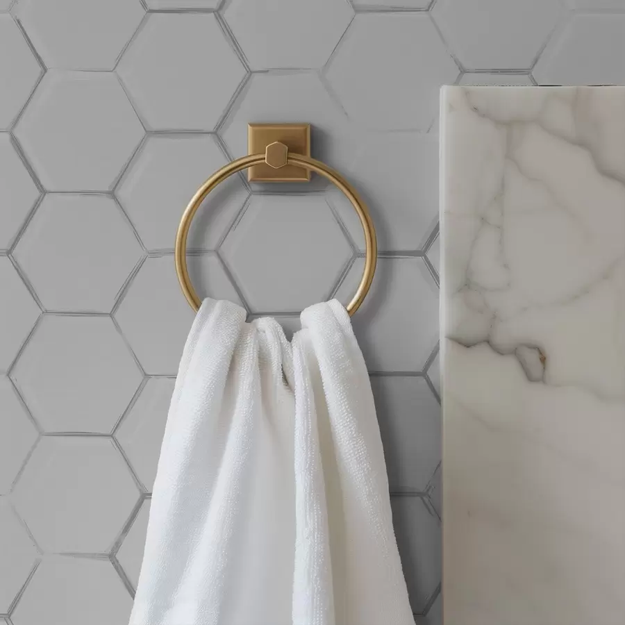 Fototapet Vita tredimensionella hexagoner på en slät bakgrund a01059