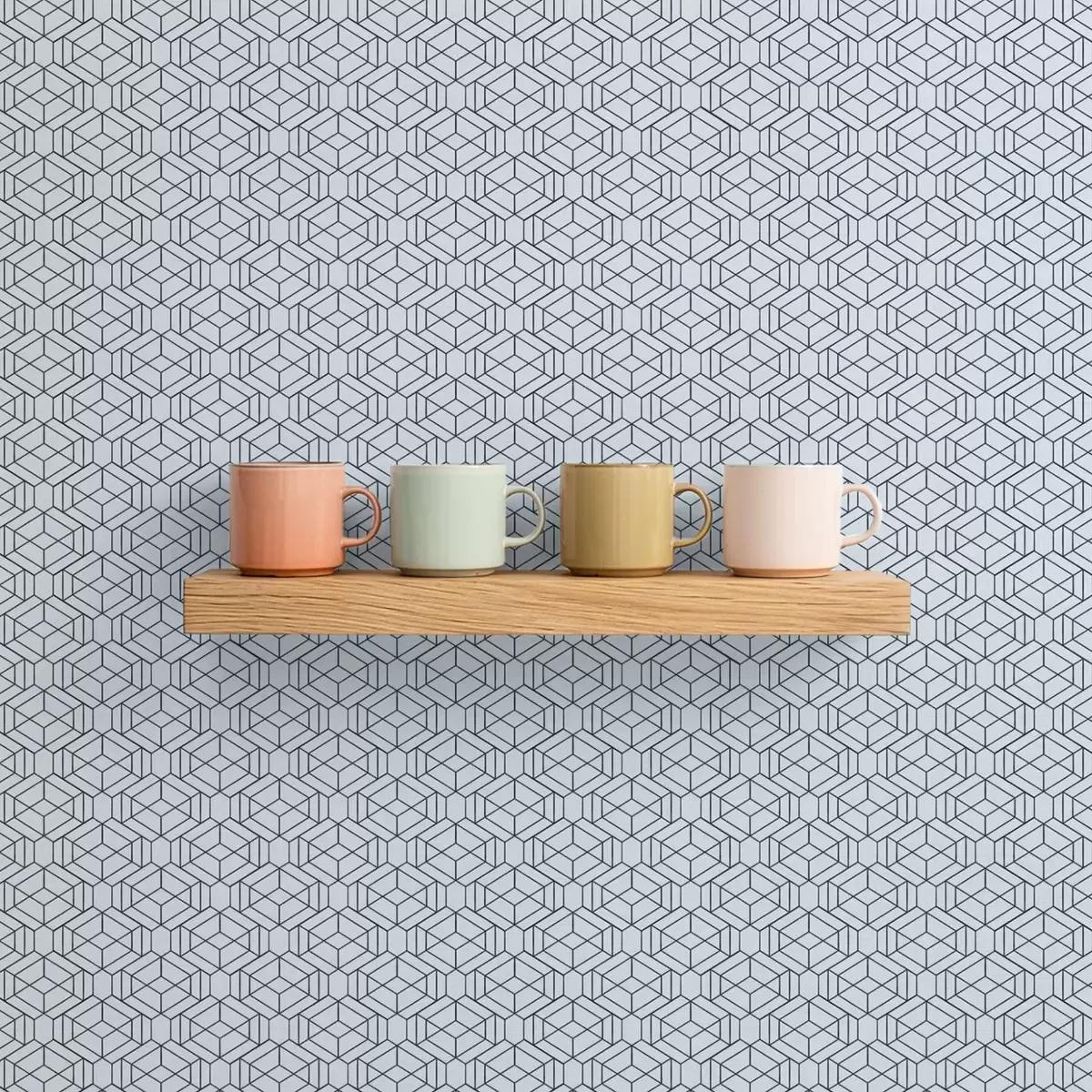 Bakgrund Ljusblått geometriskt kubmönster a01066