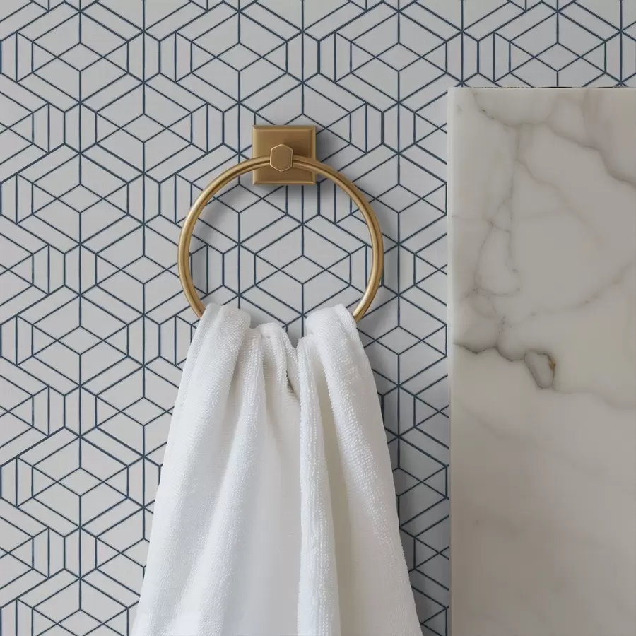 Fototapet Vit bakgrund med blå tredimensionella geometriska kuber a01067