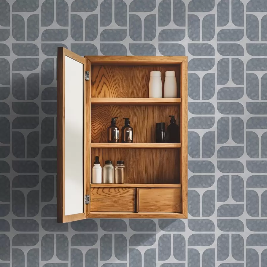 Fototapet Grå mosaik med alternerande rundade och rektangulära former a01069