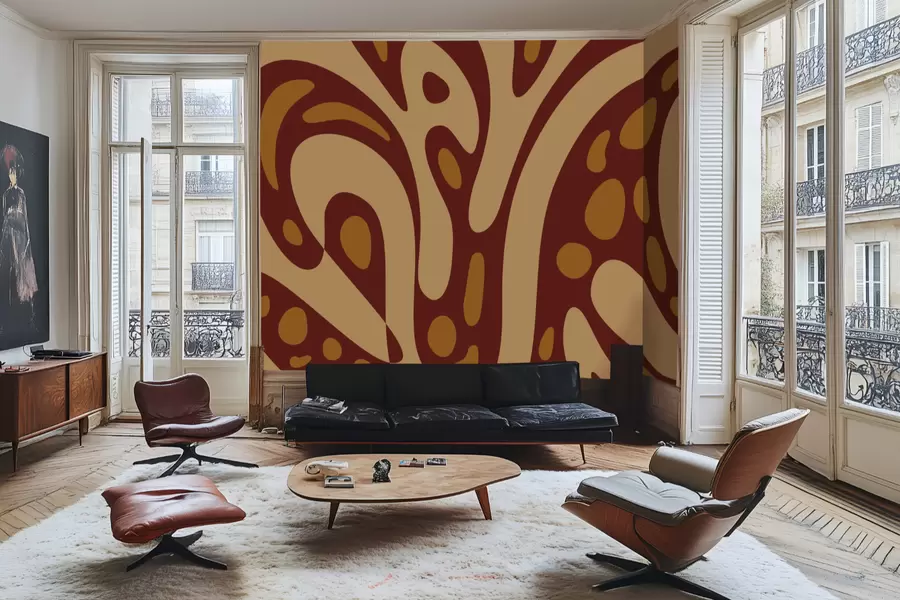 Fototapet Abstrakt mönster med bruna och beige former w05071v2