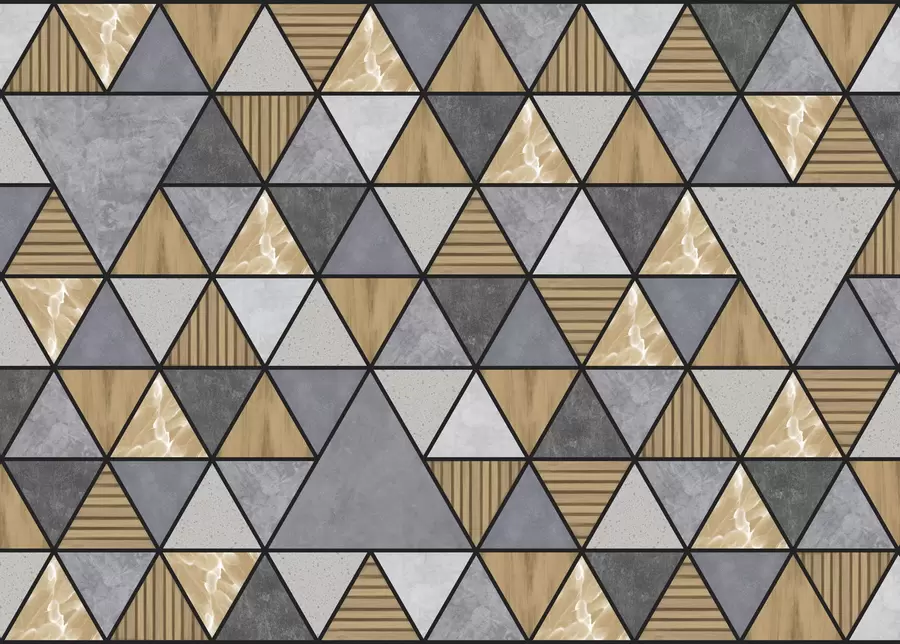 Fototapet Triangelformad dekoration i neutrala och varma färger w05096v1
