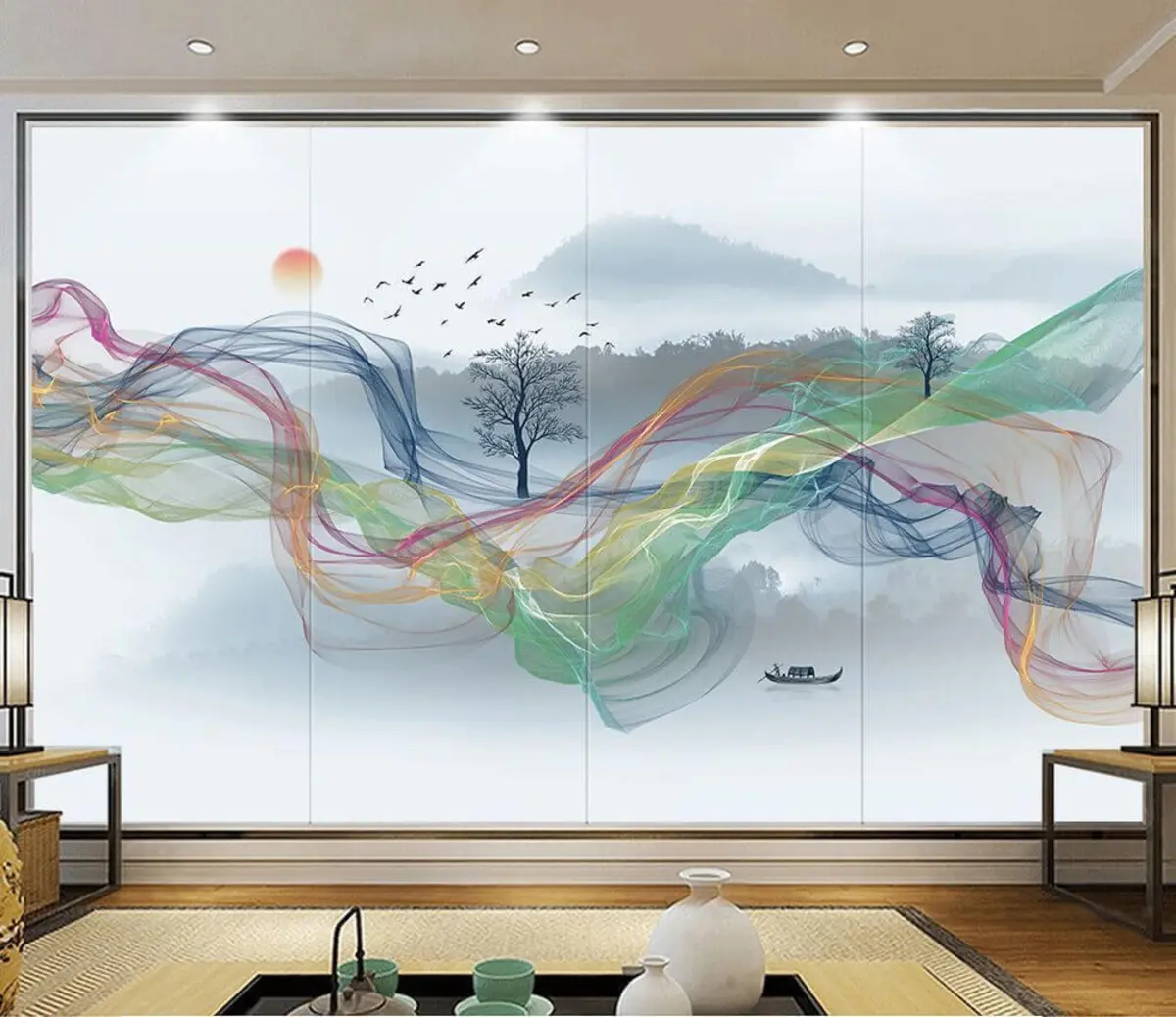 Fototapet Magisk dimma i gryningen u17637