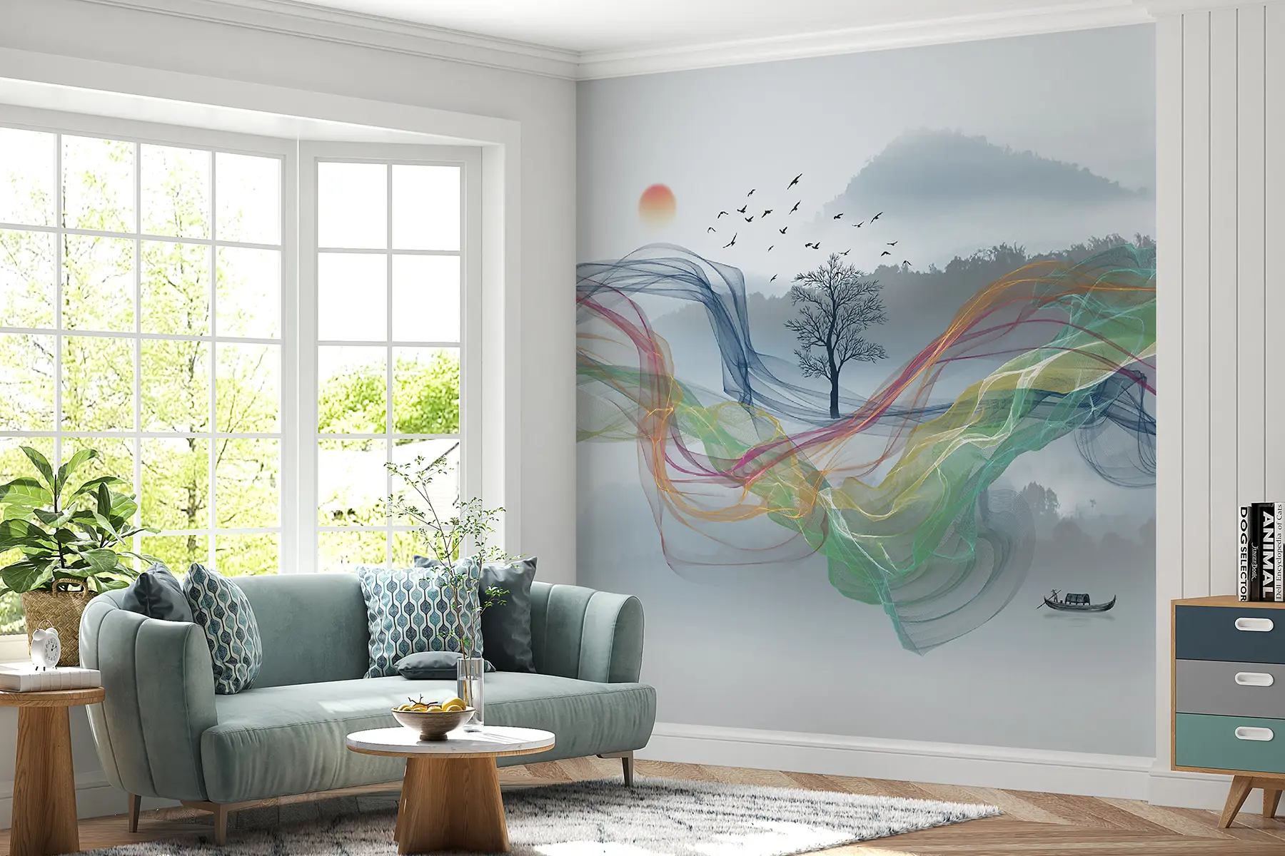 Fototapet Magisk dimma i gryningen u17637