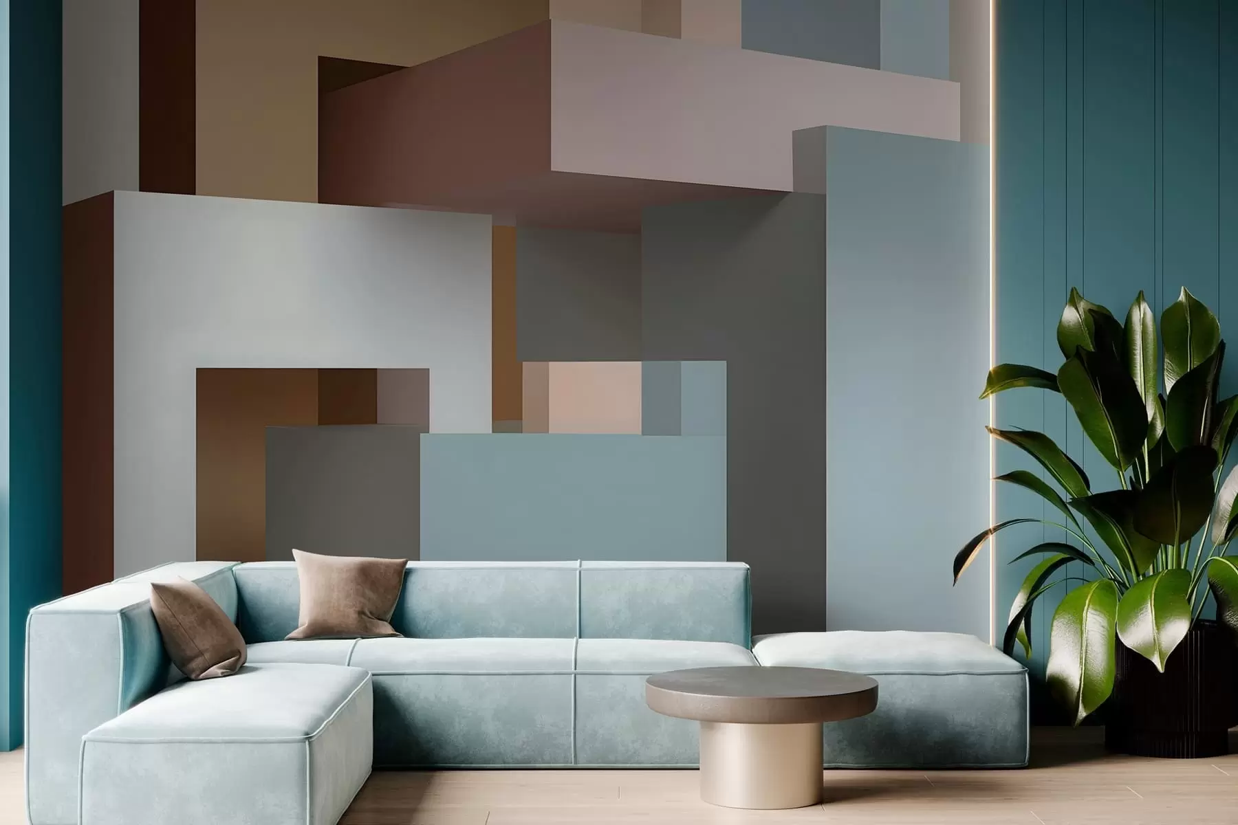 Fototapet abstrakt geometri i 3D-stil w05065