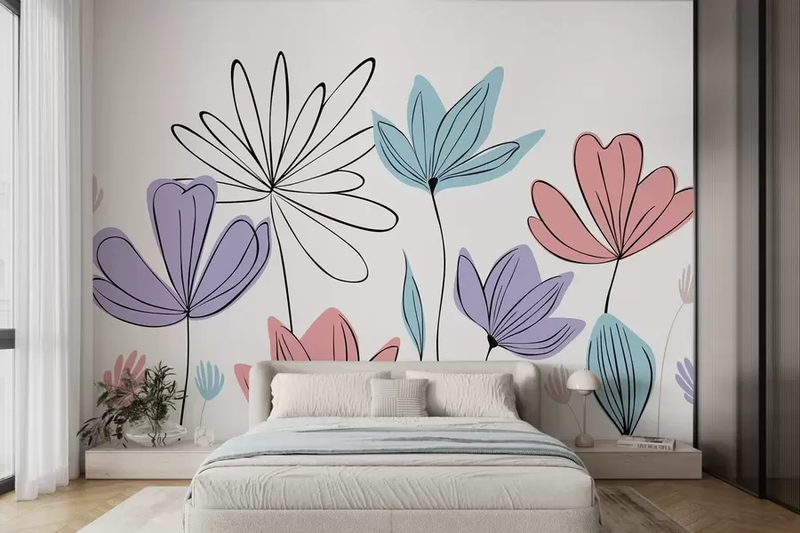 Fototapet Abstrakta blommor w05191v2