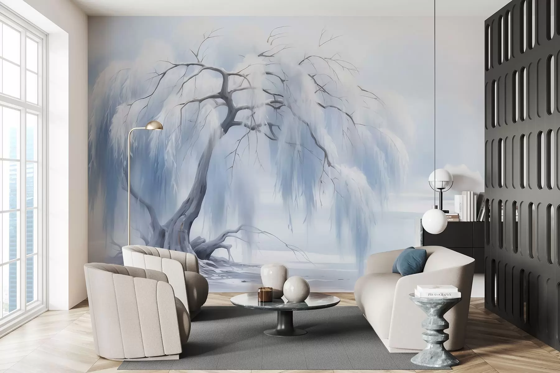 Fototapet Frodigt målat träd w05179