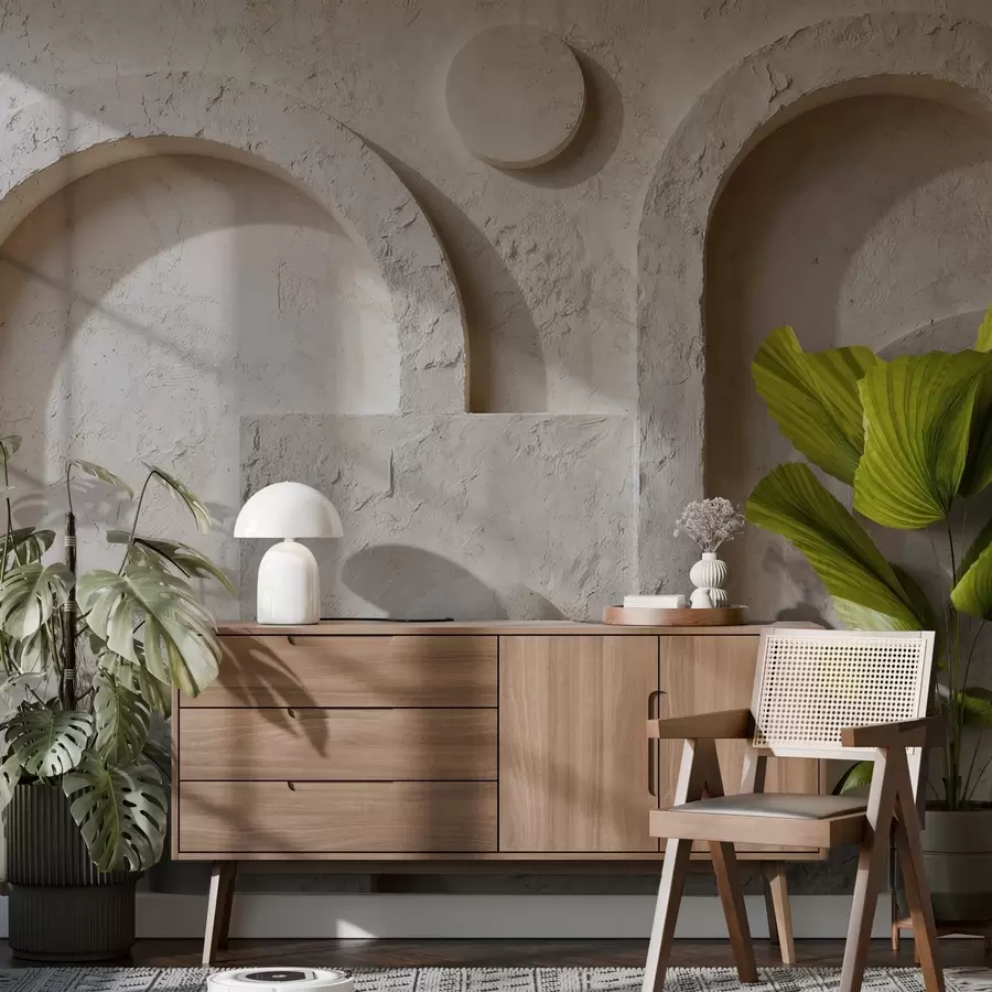 Fototapet Volymetrisk geometri gjord av betong w05186