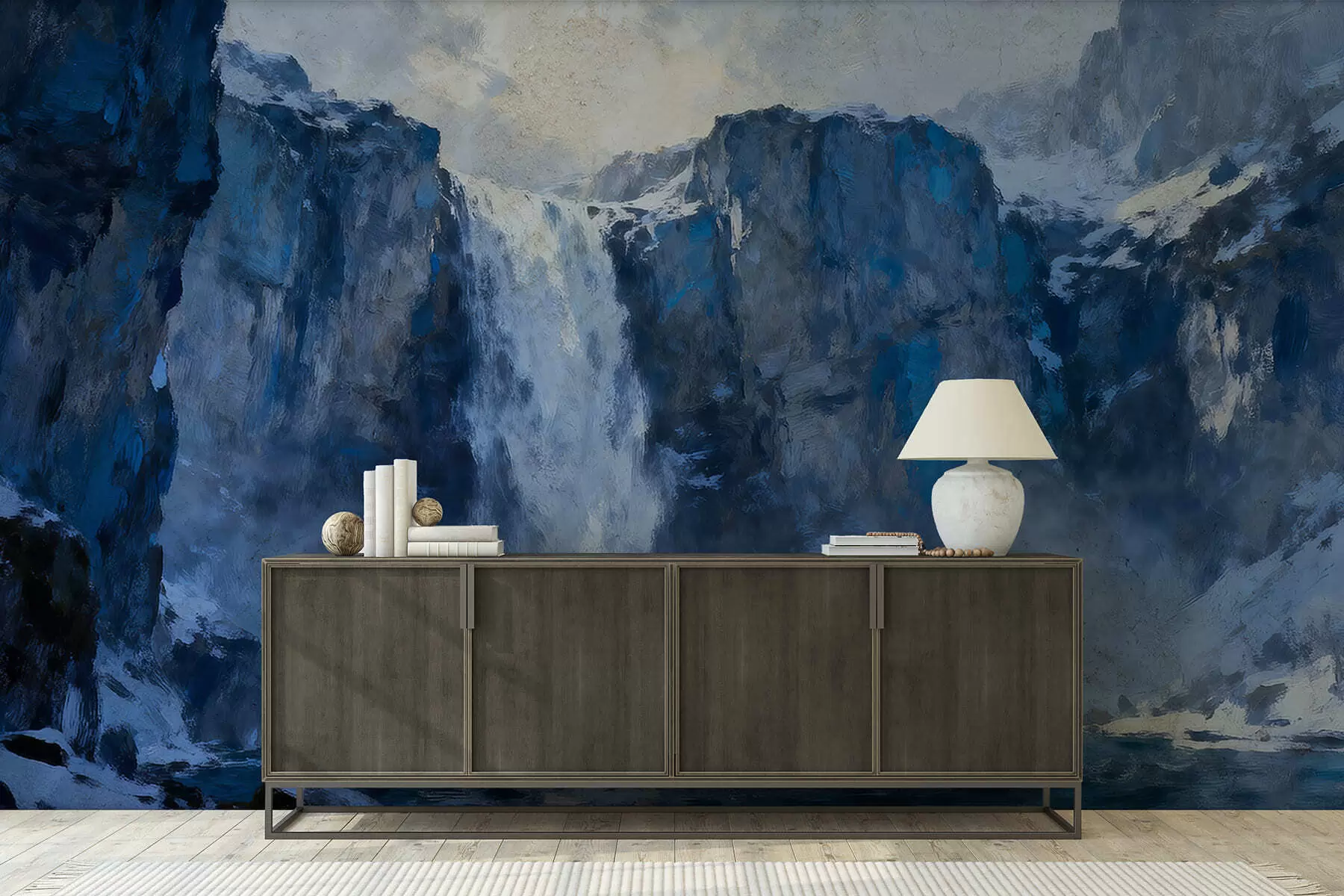 Fototapet Grunge-stil målad vattenfall w05177