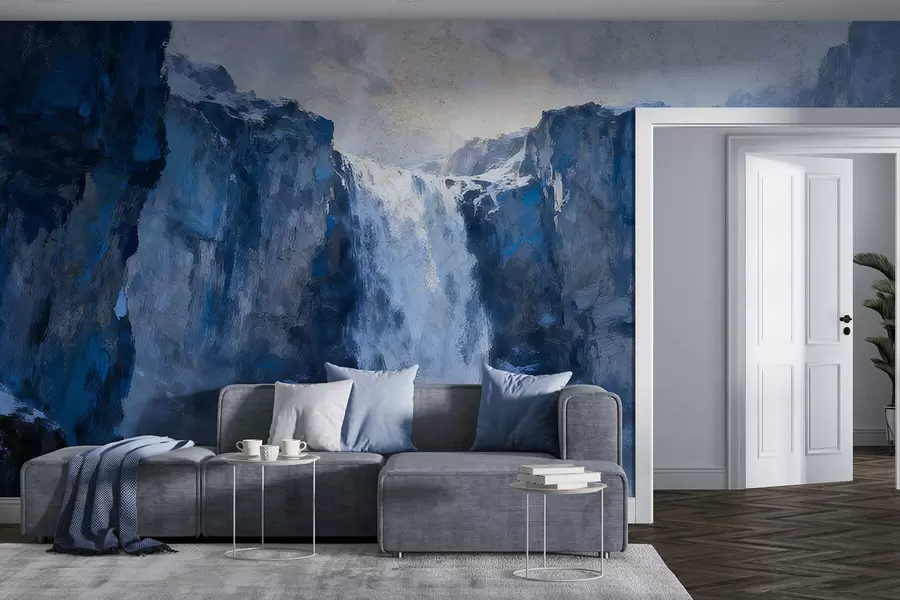 Fototapet Grunge-stil målad vattenfall w05177
