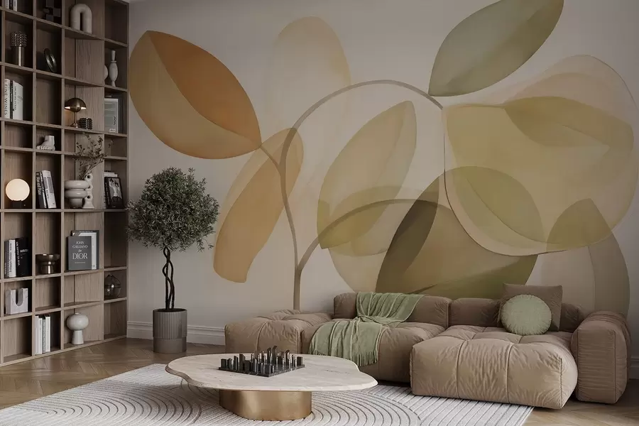 Fototapet Abstrakt blad imitation av målning w05208