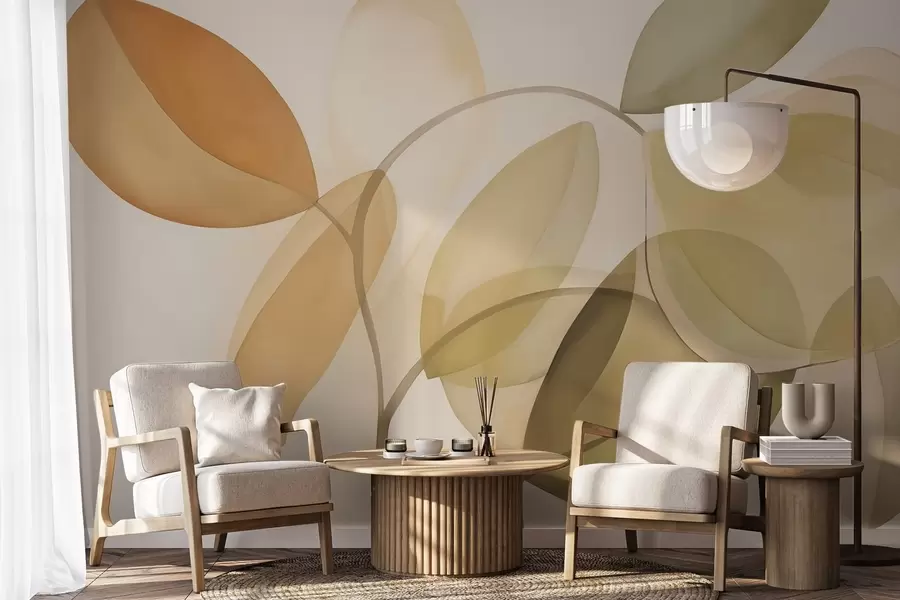 Fototapet Abstrakt blad imitation av målning w05208