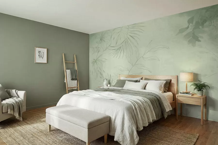 Fototapet Linjära växter på sval blå bakgrund w05128v2