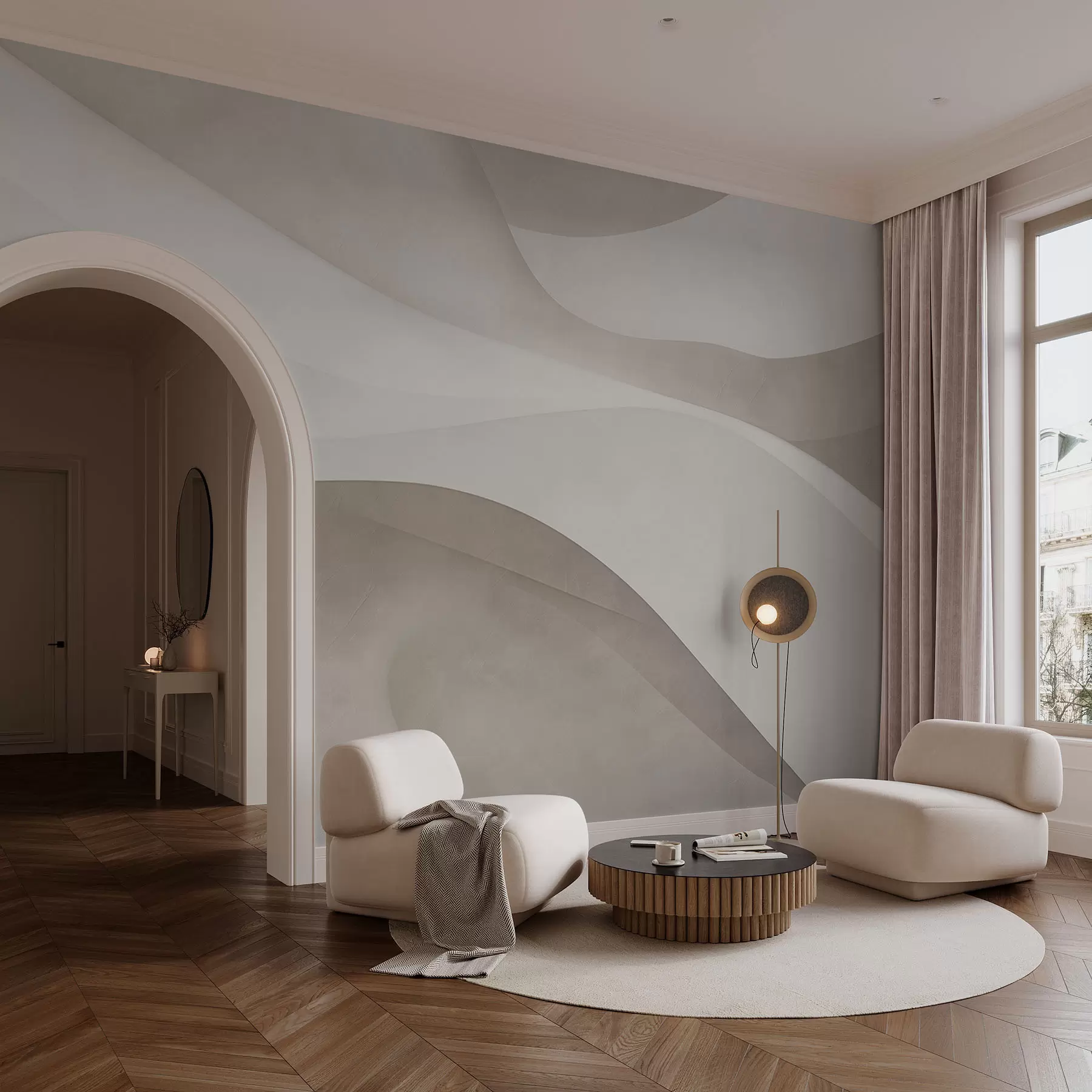 Fototapet Abstrakt vägg, vågor w09694