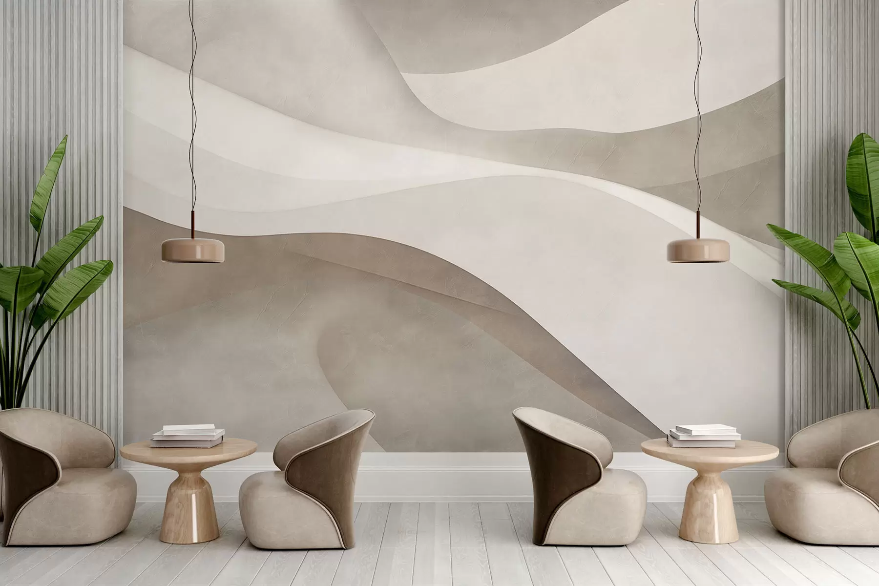 Fototapet Abstrakt vägg, vågor w09694