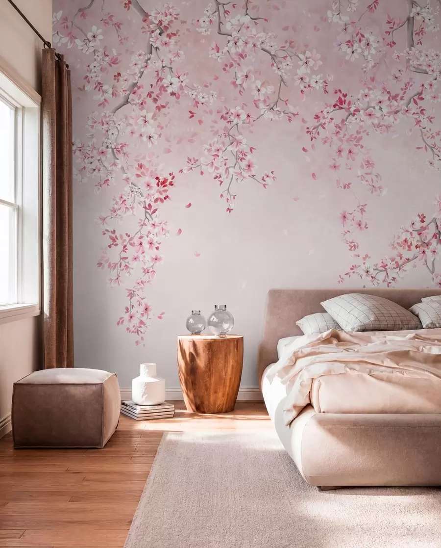 Fototapet Blomning i mjukt rosa w05129v1