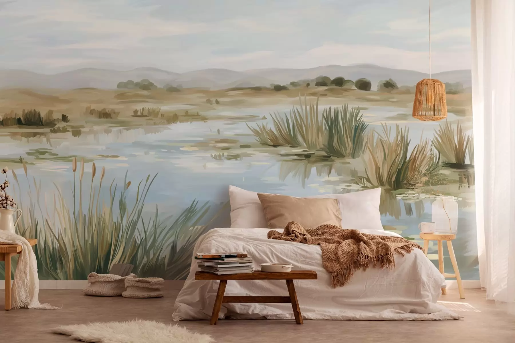 Fototapet Lugnt och fridfullt sjölandskap w05214