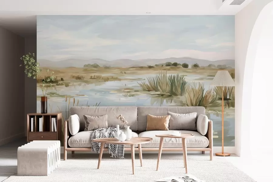 Fototapet Lugnt och fridfullt sjölandskap w05214