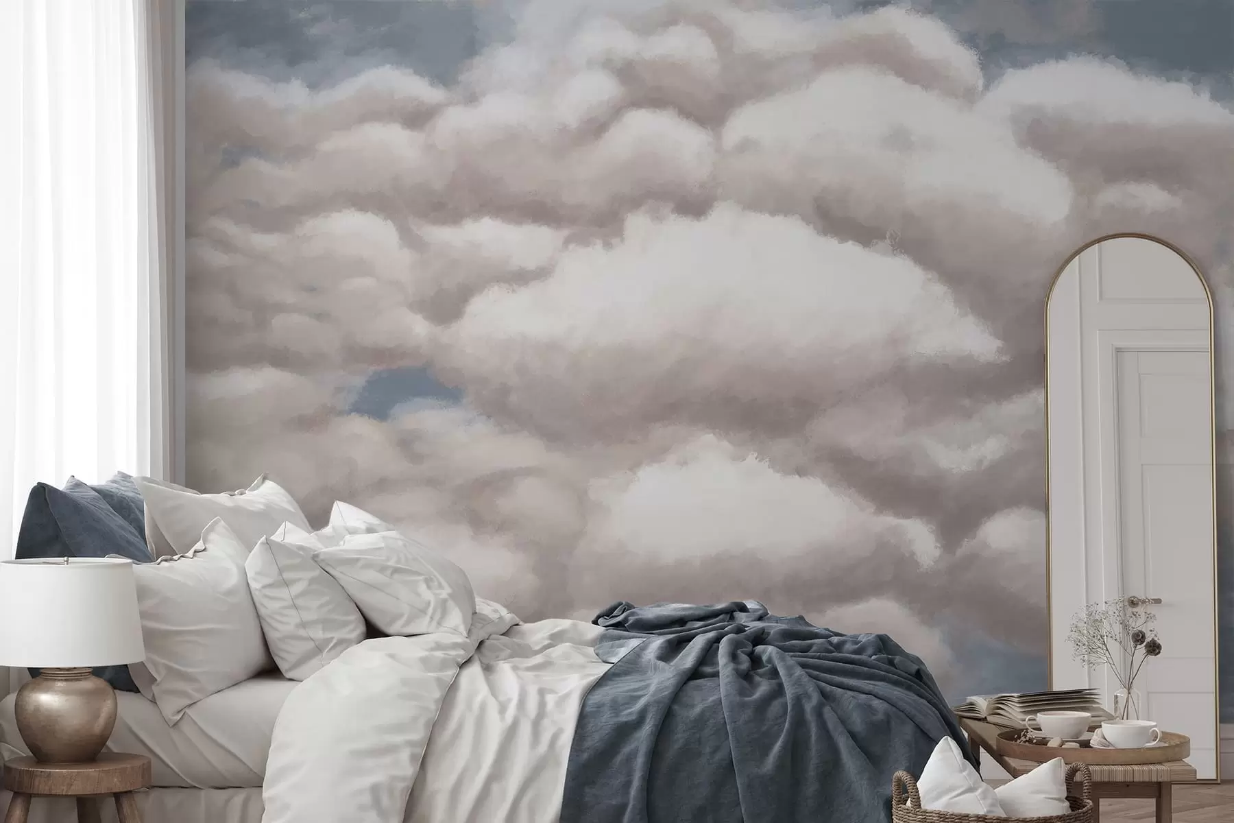 Fototapet Mjuka moln på blå himmel w05143