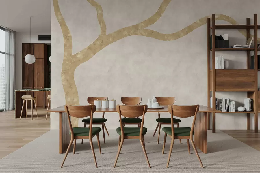 Fototapet Ljus gren på blek bakgrund w05144