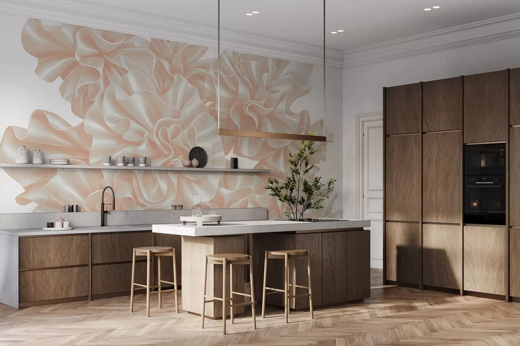 Fototapet Imitation av blommor av band w05252