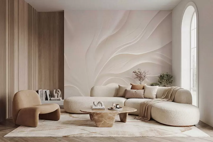 Fototapet Delikata genomskinliga blad på en gren w05267