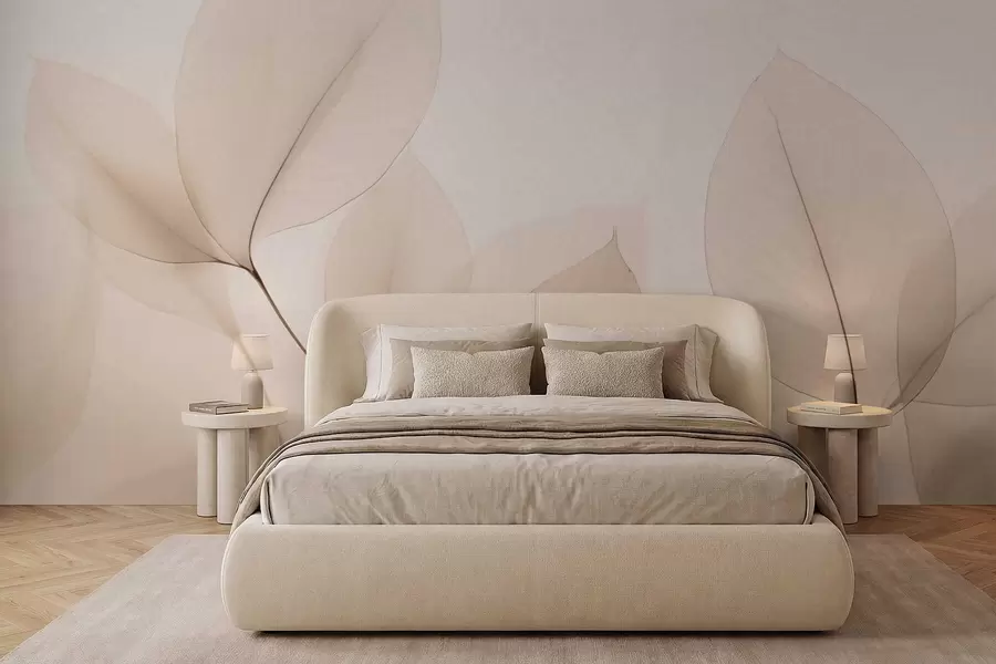 Fototapet Vit blomma med fin linje w05268