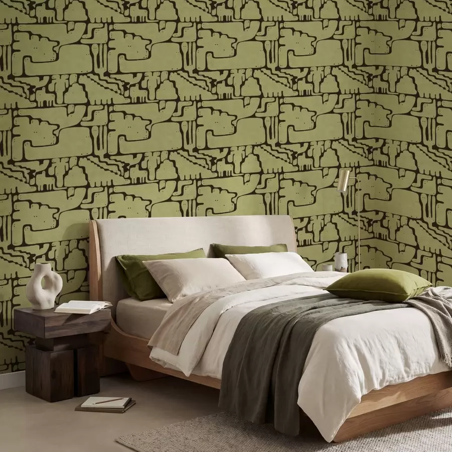 Fototapet Abstrakt mönster med mörka linjer a01122v1