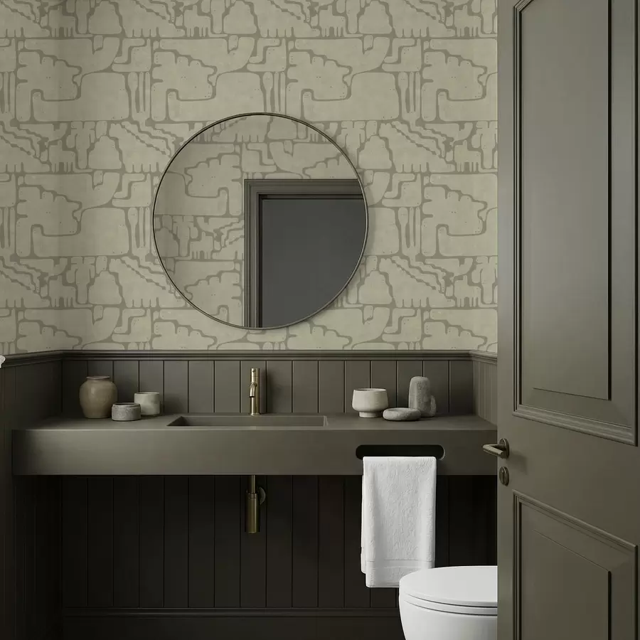 Fototapet Ljust abstrakt mönster med mjuka former a01122v2