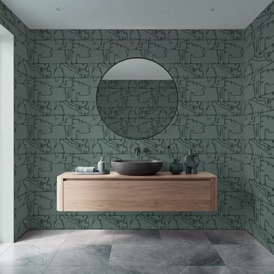 Fototapet Abstrakt mönster i blågröna nyanser a01122v3