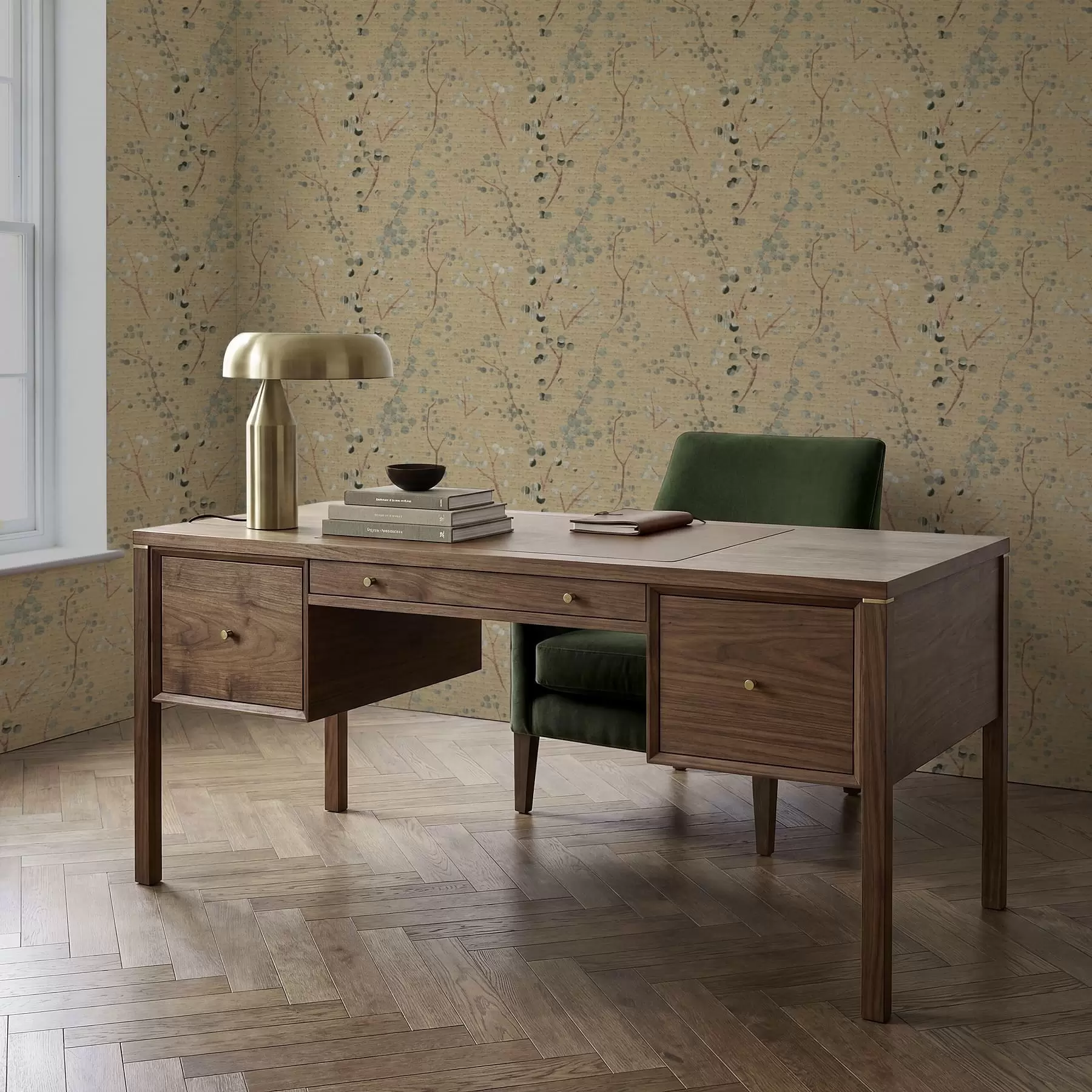 Fototapet Abstrakt botaniskt mönster med cirklar a01126